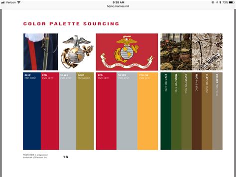 usmc color chart.